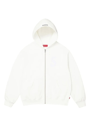 Supreme S logo zip-up hoodie - White