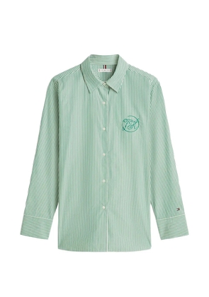 Tommy Hilfiger striped-print logo-embroidered shirt - Green