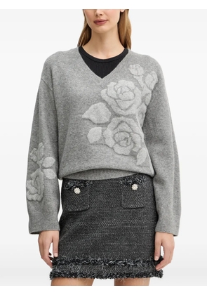 Blugirl floral V-neck sweater - Grey