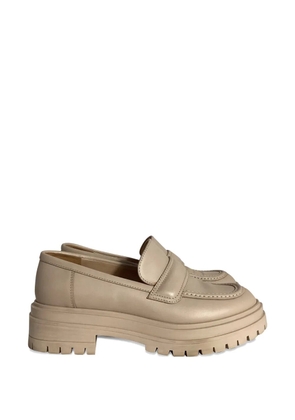 Gianvito Rossi leather chunky loafers - Neutrals