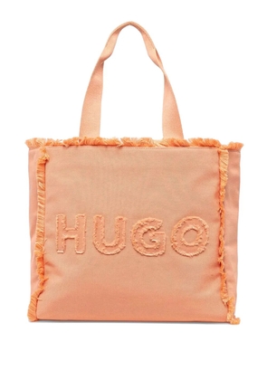 HUGO logo-embroidered tote bag - Orange