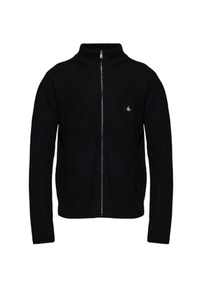 Vivienne Westwood Fisherman zip-up embroidered sweater - Black