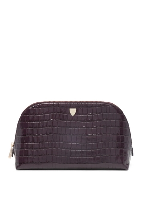 Aspinal Of London croc-effect makeup bag - Purple