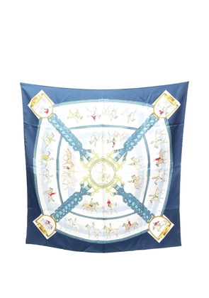 Hermès Pre-Owned 2000s 90 Equestrian silk scarf - Blue