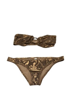 Solid & Striped Strapless bikini - Gold
