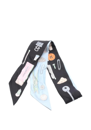 Hermès Pre-Owned 2000s graphic-print scarf - Black