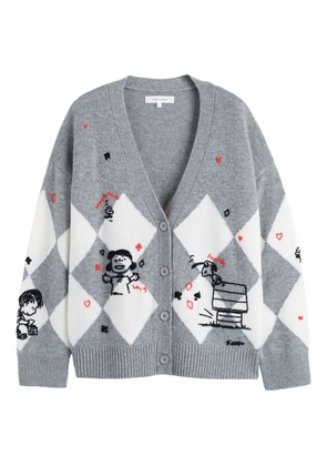 Chinti & Parker x Peanuts diamond-pattern cardigan - Grey