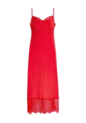 Simone Rocha lace-trim midi slip dress - Red