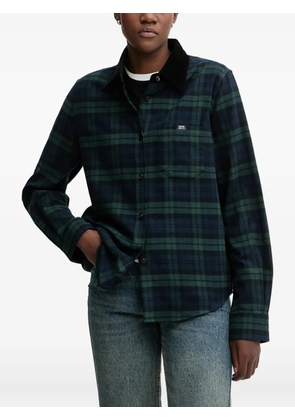 Miss Sixty checked corduroy-collar shirt - Blue