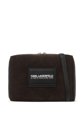 Karl Lagerfeld faux suede messenger bag - Brown