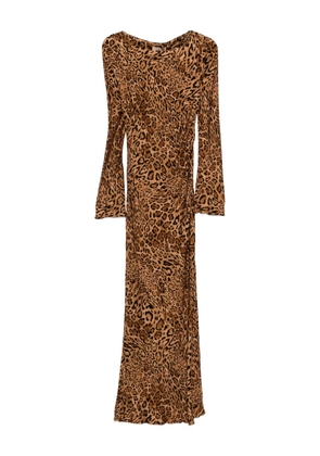 TWINSET leopard-print long-sleeved dress - Brown