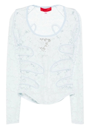 Eckhaus Latta Seraph floral-lace top - Blue