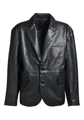BREATH single-breasted leather blazer - Black
