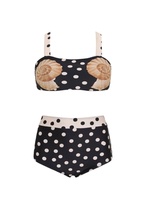 Brigitte Monalisa polka-dot bikini - Black