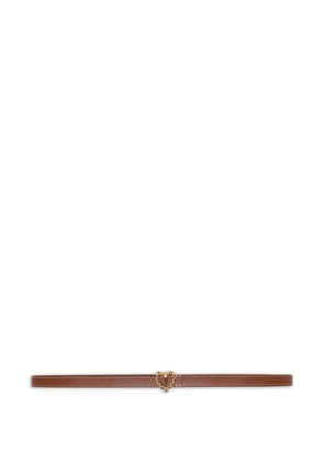 Maje heart-buckle leather belt - Brown
