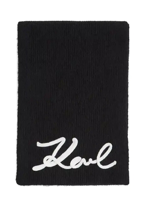 Karl Lagerfeld logo-detailed scarf - Black