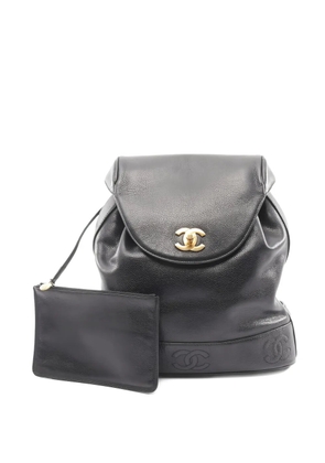 CHANEL Pre-Owned 1994 Triple Coco Mark caviar backpack - Black