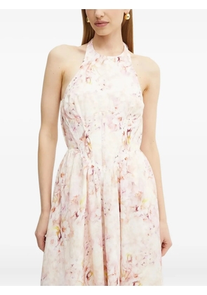 Bardot floral-print halter neck midi dress - Pink