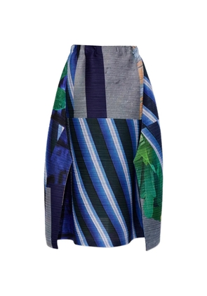 Pleats Please Issey Miyake pleated print skirt - Blue
