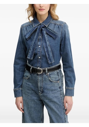 OUI bow-detail denim shirt - Blue