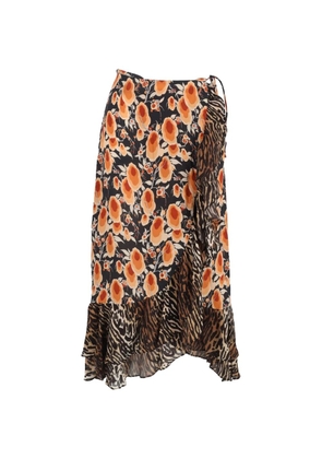 Rixo Liv printed wrap midi skirt - Black