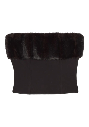 Apparis Ivy faux-fur tube top - Black