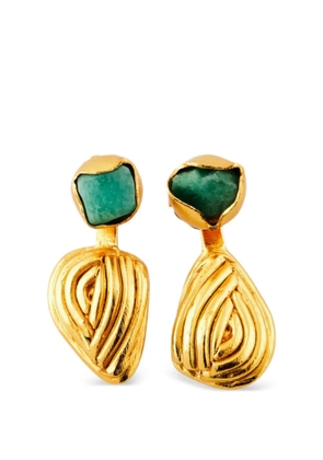 FENOMENA asymmetric emerald earrings - Gold