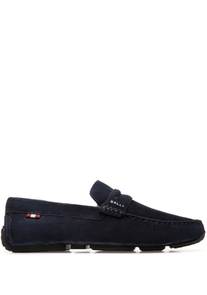 Bally logo-embroidered loafers - Blue