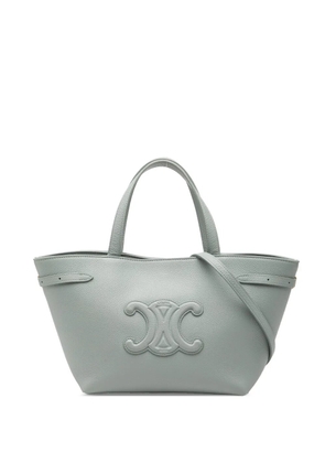 Celine Pre-Owned 2024 Mini Grained Calfskin Cuir Triomphe Cabas Anais Tote satchel - Grey