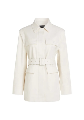 Karl Lagerfeld belted twill trench coat - Neutrals