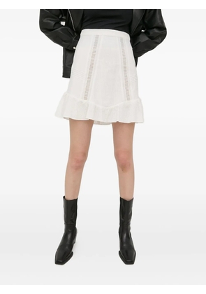 The Kooples embroidered ruffled mini skirt - White
