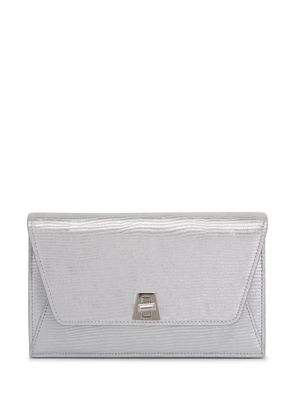 Akris Anouk metallic leather clutch bag - Silver