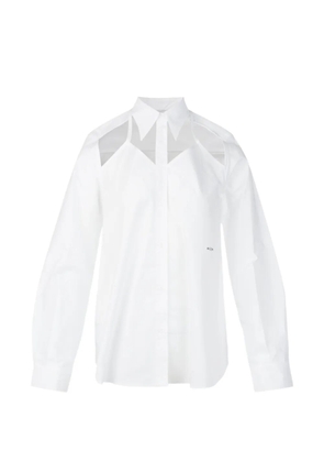 pushBUTTON cut-out shirt - White