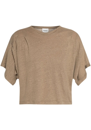 MARANT ÉTOILE Kyanza linen T-shirt - Green