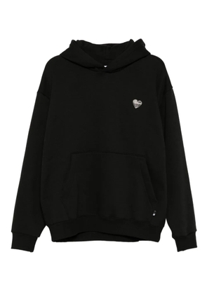 izzue logo-embroidered hoodie - Black