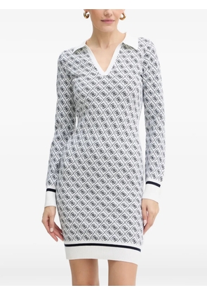GUESS USA monogram V-neck mini dress - White