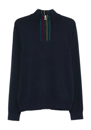 PS Paul Smith stripe-detail zip-neck sweater - Blue