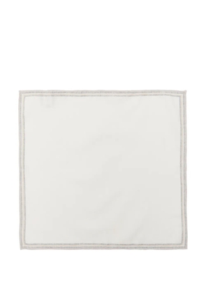 Eleventy striped-trim pocket square - Neutrals
