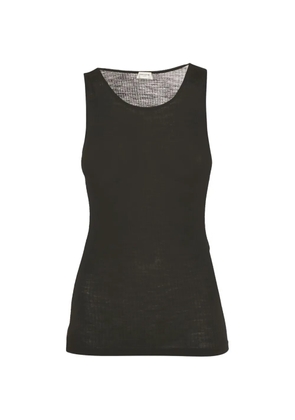 Saint Laurent Pre-Owned Cassandre fine-knit top - Black