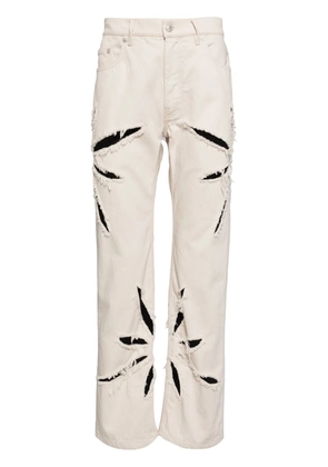KUSIKOHC Origami cut-out jeans - White