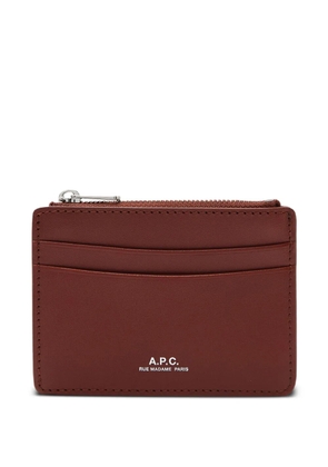 A.P.C. zip-top cardholder - Red
