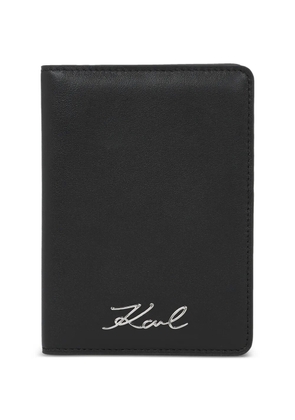 Karl Lagerfeld Signature passport wallet - Black