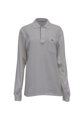 Burberry Pre-Owned embroidered logo long-sleeve polo shirt - Neutrals