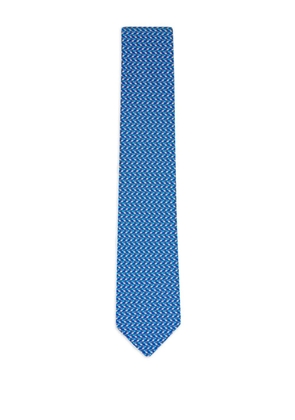 Ferragamo patterned silk tie - Blue