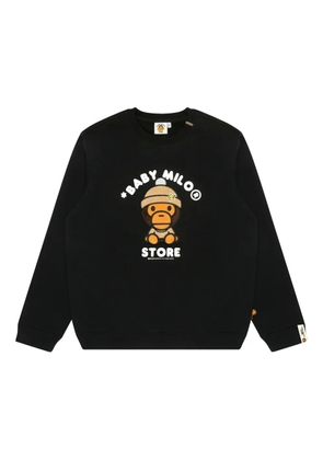 A BATHING APE® embroidered crew-neck sweatshirt - Black