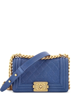 CHANEL Pre-Owned Boy Flap Bag Quilted Caviar Small crossbody bag - Blue