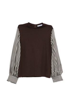 Dice Kayek sweatshirt with striped sleeves - Brown