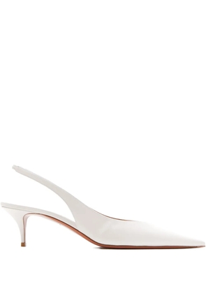 Amina Muaddi Anok pointed slingback pumps - White