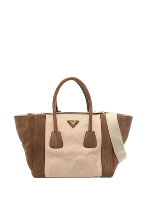 Prada Pre-Owned canvas suede tote bag - Neutrals