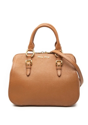 Miu Miu Pre-Owned 2010-2026 Goatskin Madras Bowler Bag satchel - Brown